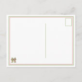 Floral Pink and Green Watercolor Bow Personalized Postkarte (Rückseite)