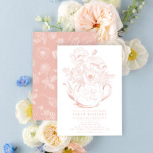 Floral Pink Baby braut Vintage Girl Dusche