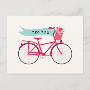 Floral Pink Bike Miss Sie Custom Postkarte