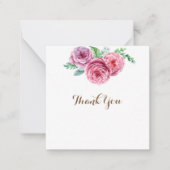 Floral Pink Blume White Chic Vielen Dank Mitteilungskarte (Vorderseite)