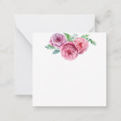 Floral Pink Blume White Chic Vielen Dank Mitteilungskarte (Rückseite)