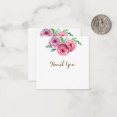 Floral Pink Blume White Chic Vielen Dank Mitteilungskarte (Vorderseite/Rückseite Beispiel)