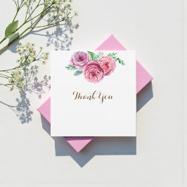 Floral Pink Blume White Chic Vielen Dank Mitteilungskarte