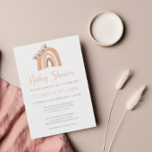 Floral Pink Boho Regenbogen Pampas Grass Baby Dusc Einladung