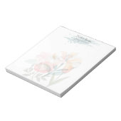 Floral Pink Botanical Classic Personalized Notepad Notizblock (Rotiert)