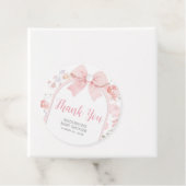 Floral Pink Bow Baby in Bloom Baby Shower Geschenkanhänger (Beispiel)
