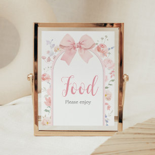 Floral Pink Bow Baby in Bloom Baby Showfood Poster