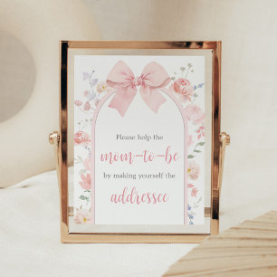 Floral Pink Bow Baby in Bloom Envelope Station Poster