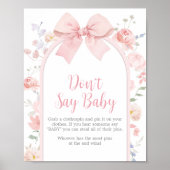 Floral Pink Bow Baby in Bloom Sage nicht Baby Poster (Vorne)