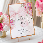 Floral Pink Bow Bouqet Bar Poster