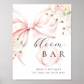Floral Pink Bow Bouqet Bar Poster (Vorne)