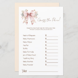 Floral Pink Bow Girl Babydusche Preis Rate