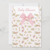 Floral Pink Bow Liebe Shack Baby Dusche Einladung (Rückseite)