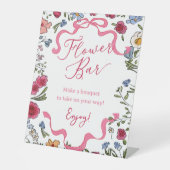 Floral Pink Bow Sie bindet die Bar der Knoten Blum Sockelschild (Vorderseite)