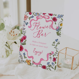 Floral Pink Bow Sie bindet die Bar der Knoten Blum Sockelschild
