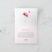 Floral Pink Brautparty Danke Karte (Innenseite)