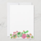 Floral Pink Cactus Taco 'über eine Babydusche Einladung (Rückseite)