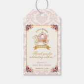 Floral Pink Carriage Princess Baby Shower Favor Geschenkanhänger (Vorderseite)