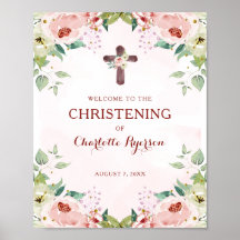 Floral Pink Christening Welcome