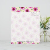 Floral Pink Dahlia Blume Foto Benutzerdefinierte A Briefbogen (Stehend Vorderseite)