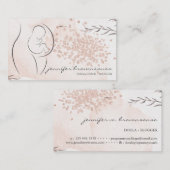 Floral Pink Doula Birth Coach Schwangere Visitenkarte (Vorne/Hinten)
