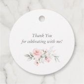 Floral Pink Erste heilige Kommune Danke Geschenkanhänger (Rückseite)