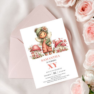 Floral Pink Fairy 8. Geburtstag Blush Einladungska Einladung