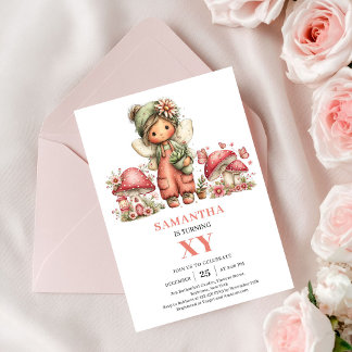 Floral Pink Fairy 8. Geburtstag Blush Einladungska Einladung