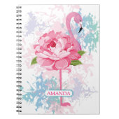 Floral Pink Flamingo Design Personalisiert Notizblock (Vorderseite)