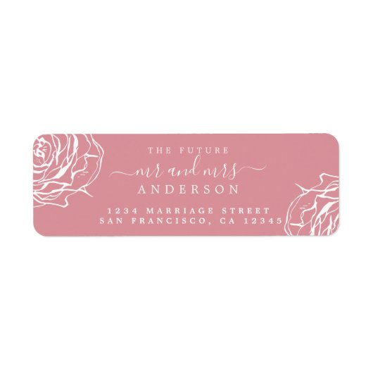 Floral Pink Future Mr. Wedding Rücksendeadresse (Vorne)
