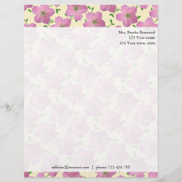 Floral Pink Garden Blume Foto Benutzerdefinierte A Briefkopf