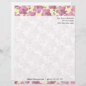 Floral Pink Garden Blume Foto Benutzerdefinierte A Briefkopf (Vorne/Hinten)