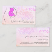 Floral Pink Gelbe Doula Geburtshilfe Schwangere Visitenkarte (Vorne/Hinten)