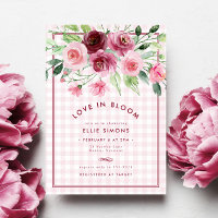 Floral Pink Gingham Liebe in Bloom Brautparty