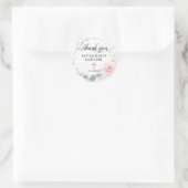 Floral Pink Girl Christening Taufe Vielen Dank Runder Aufkleber (Tasche)