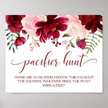Floral Pink Girl Schnuller Hunt Baby Showspiel