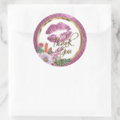 Floral Pink Glitzer Kiss Runder Aufkleber (Tasche)