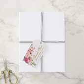 Floral Pink Gold Brautparty Danke Geschenkanhänger (Mit Garn)