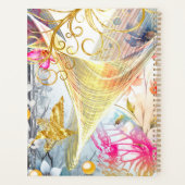 Floral Pink Gold Fairy Bird Butterfly Mit Monogram Planer (Rückseite)