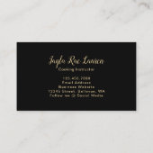 Floral Pink Gold Koch Catering Kochen Utensitäten Visitenkarte (Rückseite)