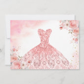 Floral Pink Gold Princess Birthday Quinceanera Save The Date (Rückseite)