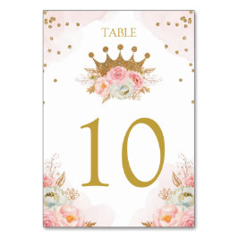 Floral Pink & Gold Princess Royal Table number Tischnummer