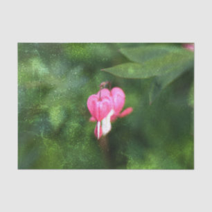 Floral Pink Grüne Textur Blutende Herzen Seidenpapier