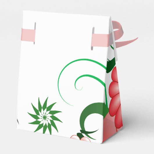 Floral Pink Hibiscus Tent With Ribbon Favor Box Geschenkschachtel (Rückseite)
