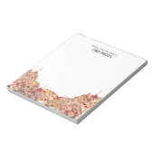 Floral Pink Hydrangea Border Personalized Notepad Notizblock (Rotiert)