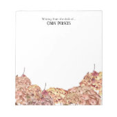 Floral Pink Hydrangea Border Personalized Notepad Notizblock (Vorderseite)