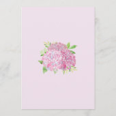 Floral Pink Hydrangea Bouquet Brautparty Einladung (Rückseite)