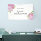 Floral Pink Hydrangea Brautparty Willkommen Banner (Messeveranstaltung)