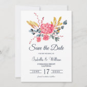 Floral Pink Hydrangeas Bouquet Save the Date (Vorderseite)