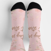 Floral Pink Inspirational Quote – Stay Soft Socken (Oben)